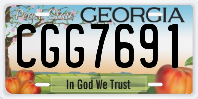 GA license plate CGG7691