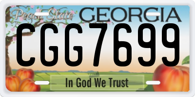 GA license plate CGG7699