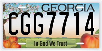 GA license plate CGG7714