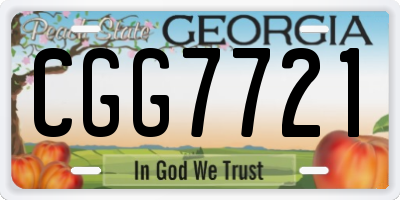 GA license plate CGG7721