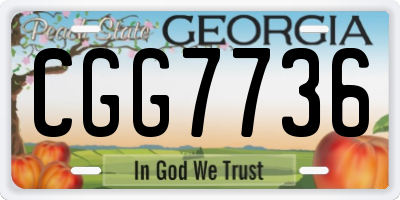 GA license plate CGG7736