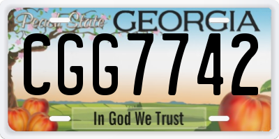 GA license plate CGG7742