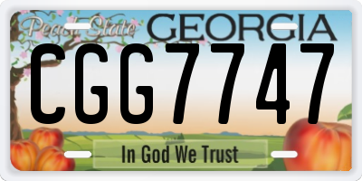GA license plate CGG7747