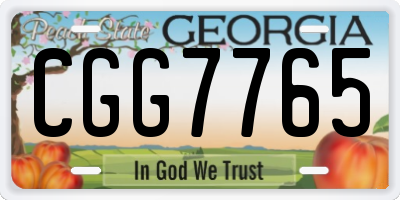 GA license plate CGG7765