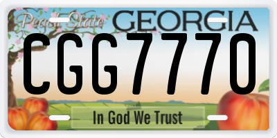 GA license plate CGG7770