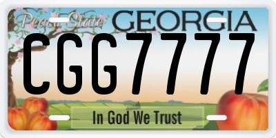 GA license plate CGG7777