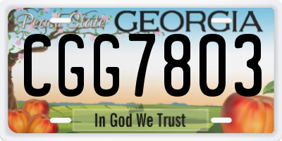GA license plate CGG7803