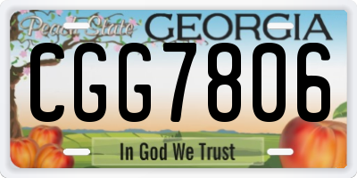 GA license plate CGG7806