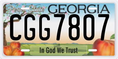 GA license plate CGG7807