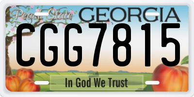 GA license plate CGG7815