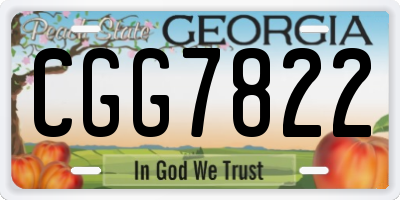 GA license plate CGG7822