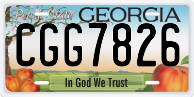 GA license plate CGG7826