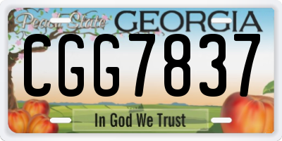 GA license plate CGG7837