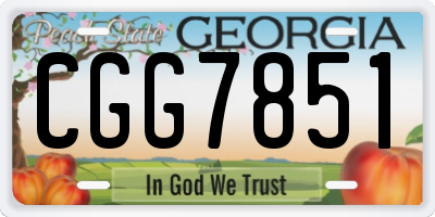 GA license plate CGG7851