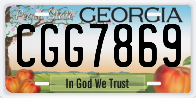 GA license plate CGG7869