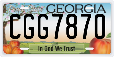 GA license plate CGG7870