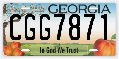 GA license plate CGG7871