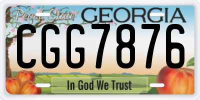 GA license plate CGG7876