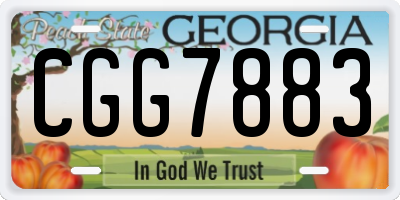 GA license plate CGG7883