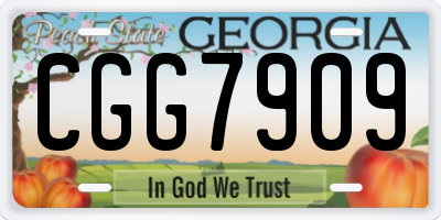 GA license plate CGG7909
