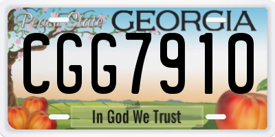 GA license plate CGG7910