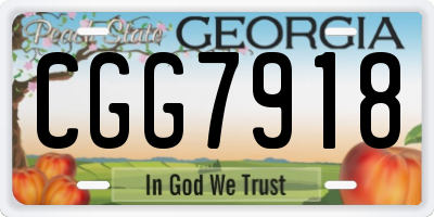 GA license plate CGG7918