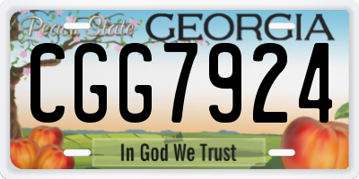 GA license plate CGG7924
