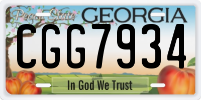 GA license plate CGG7934