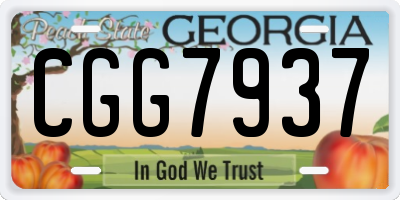 GA license plate CGG7937