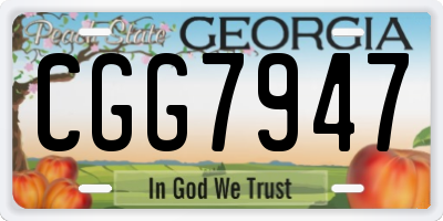 GA license plate CGG7947