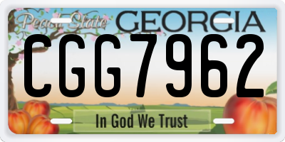 GA license plate CGG7962