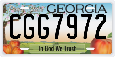 GA license plate CGG7972
