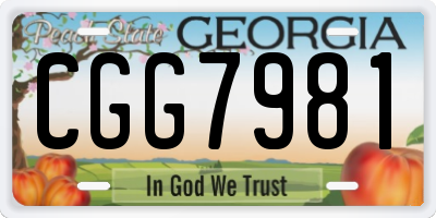 GA license plate CGG7981