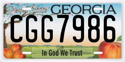 GA license plate CGG7986