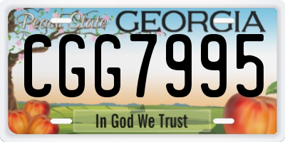 GA license plate CGG7995