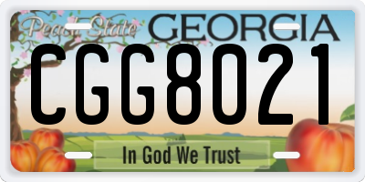 GA license plate CGG8021