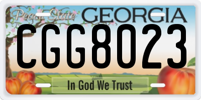 GA license plate CGG8023