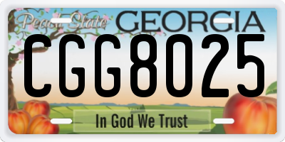 GA license plate CGG8025