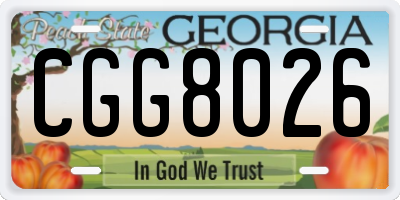 GA license plate CGG8026