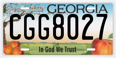 GA license plate CGG8027