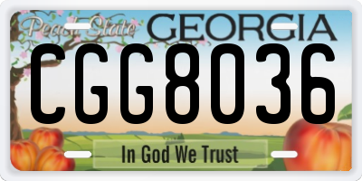 GA license plate CGG8036
