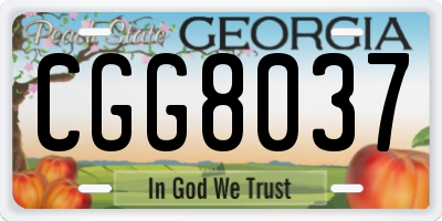 GA license plate CGG8037