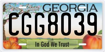 GA license plate CGG8039