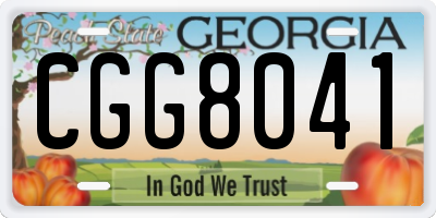 GA license plate CGG8041