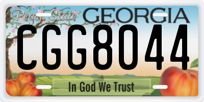 GA license plate CGG8044