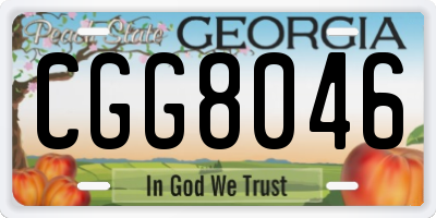 GA license plate CGG8046