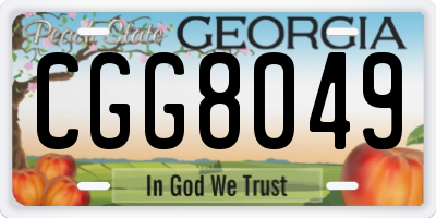 GA license plate CGG8049