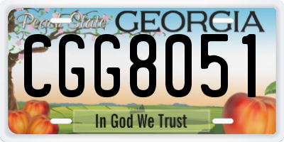 GA license plate CGG8051