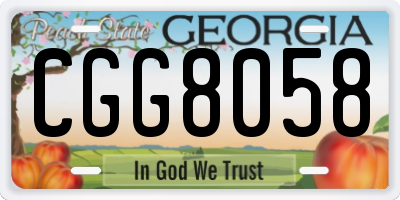 GA license plate CGG8058
