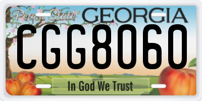 GA license plate CGG8060